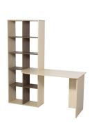 Стол со стеллажом НИМ дуб млечный/шимо тёмный
