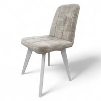 Стул Авиньон (квадрат), велюр Холли 02 Бежевый+каркас стандарт массив дерево(белый) 