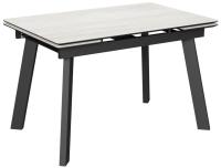 Стол Татами-3С 140х85 (+30+30)  Черный/Travertine Avorio,черный/Кубика