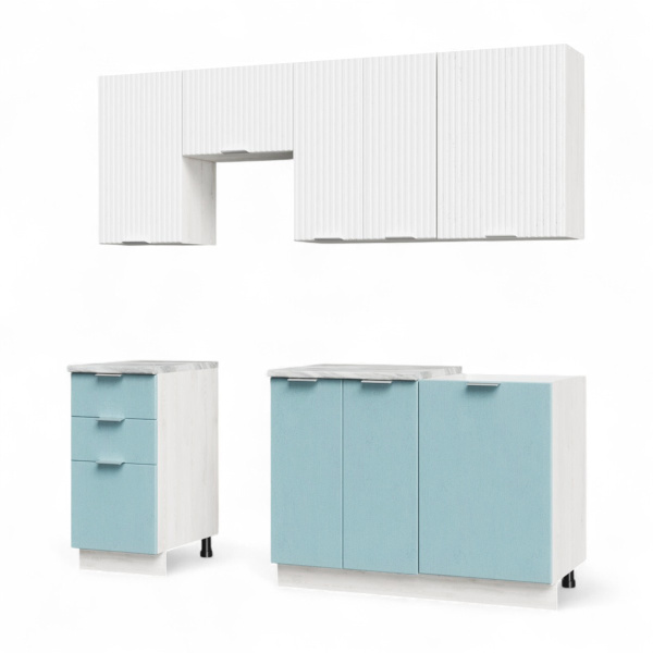 Кухонный гарнитур Самба Сосна Лофт/ Дуб светлый/Дуб бирюза