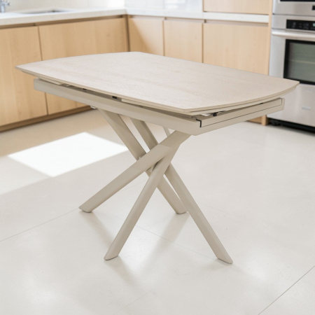 Стол DTM 0410 CS,110+30+30*80*76,Керамика цвет Бежевый 705, ножки Бежевые 9071