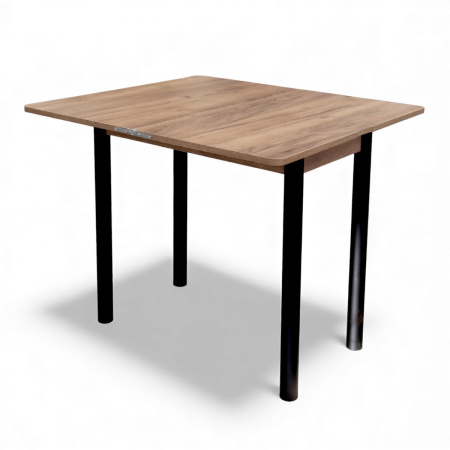 Стол кухонный Уют 4 45(+45)*80*75 Дуб крафт табачн/черный