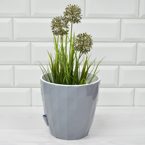 Кашпо Соло "RUBY" (3л.) Цв. Серый жемчуг (Арт. КШ-4714)