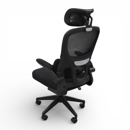 Кресло офисное OM889B поролон-сетка, черный 63x50x124-134 см