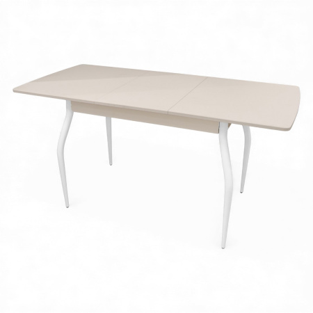 Стол Уют 3 1100(+390)*700*750 МДФ Кашемир/Кашемир /опора №1 Белый (D40)