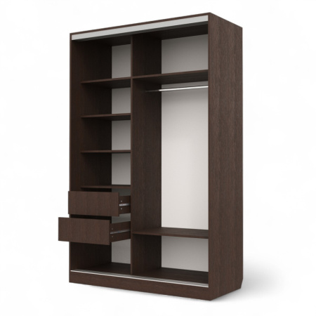 Шкаф-купе Клэр 140х597х220 с ящиками венге