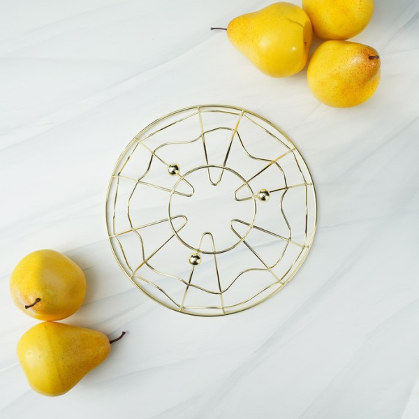 Ваза для фруктов «Солнце», 23×23×9 см, цвет золотой