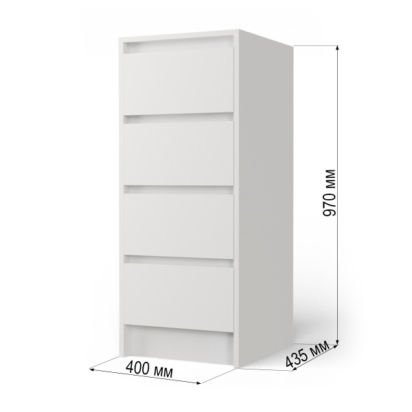 Комод ВЕНСЕН 4 ящика/Белый