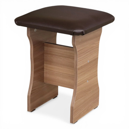 Обеденная группа, Ясень шимо темный (скамья, стол, табурет), Кож.зам. Sicilia BROWN