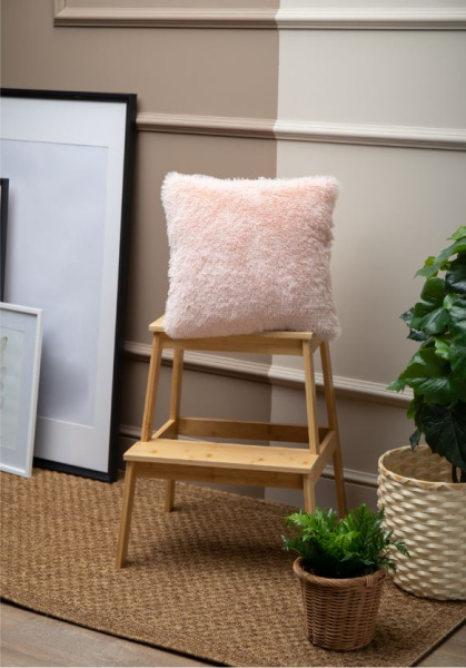 Подушка декор мех 40*40 76886 розовый