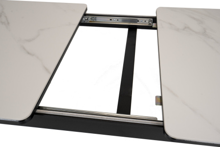 Стол Римини-мини белый мрамор/черный