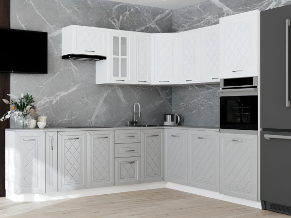 Фасад РОМБ белый  под духовку 114 * 600